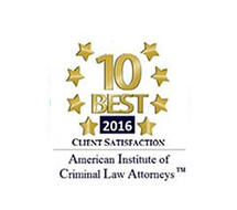 10 Best | 2016 | Client Satisfaction | American Institute of Criminal Law Attorneys